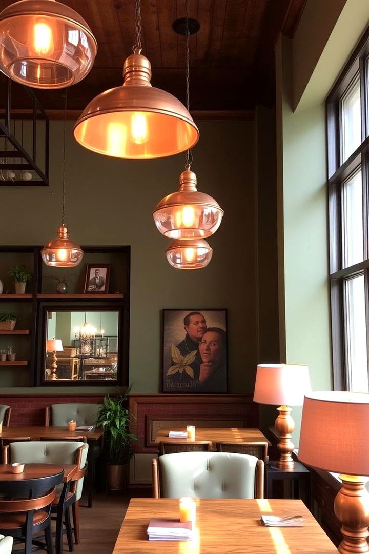 Warm Metallic Lighting - 22 Rustic Sage Green Living Room Ideas