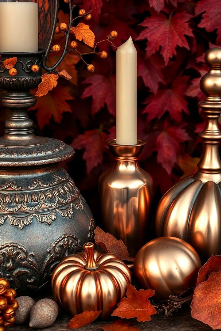 Warm Metallic Touches - 22 Fall Decor Ideas