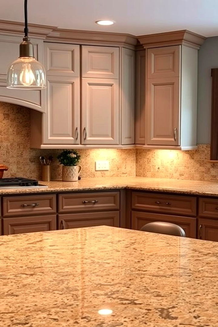 Warm Natural Granite Statements - 22 Granite Kitchen Countertop Ideas