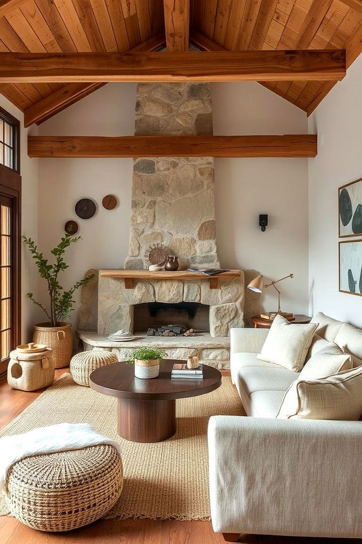 Warm Natural Materials - 22 Transitional Living Room Ideas