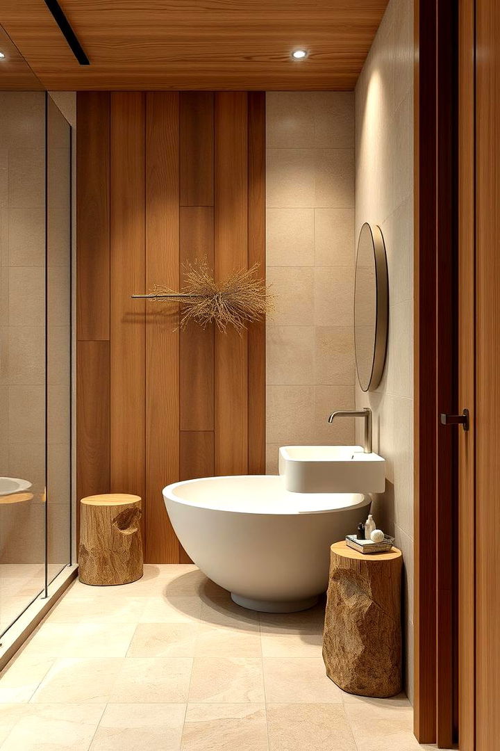Warm Natural Materials - 22 Beige and White Bathroom Ideas