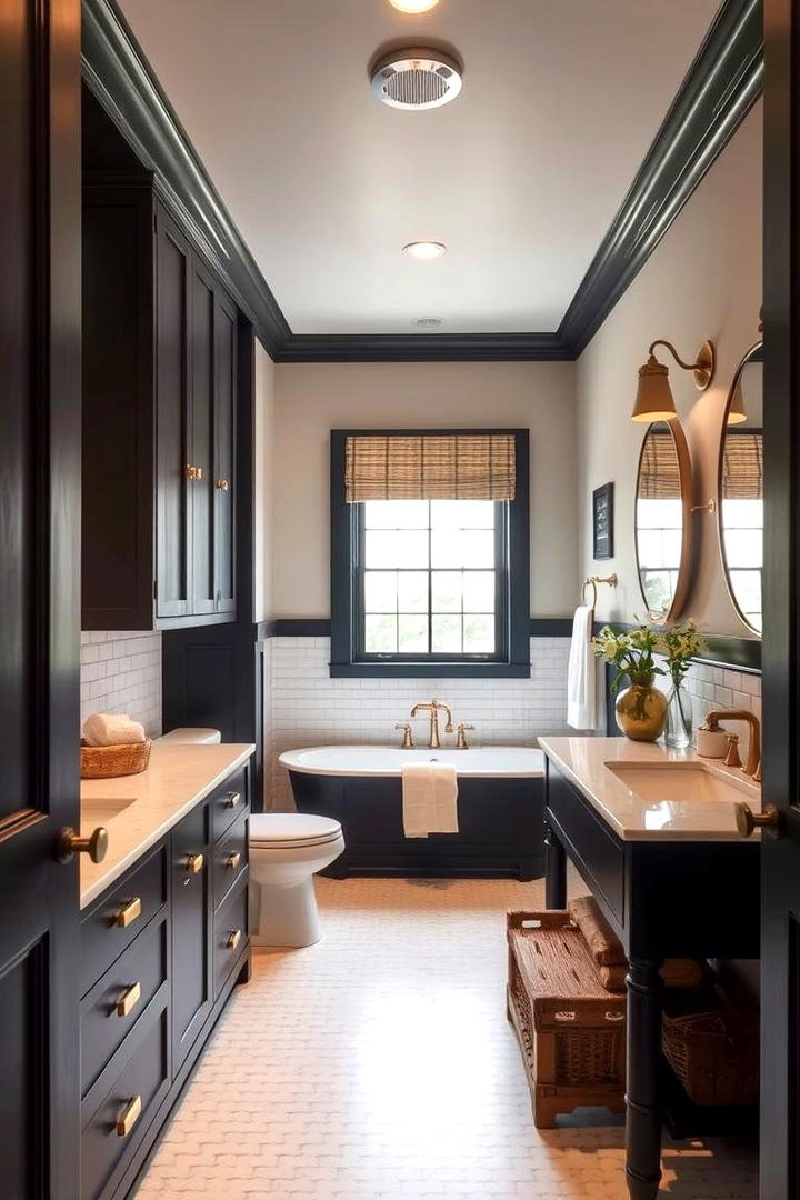 Warm Navy Ambiance - 22 Navy Blue Bathroom Ideas