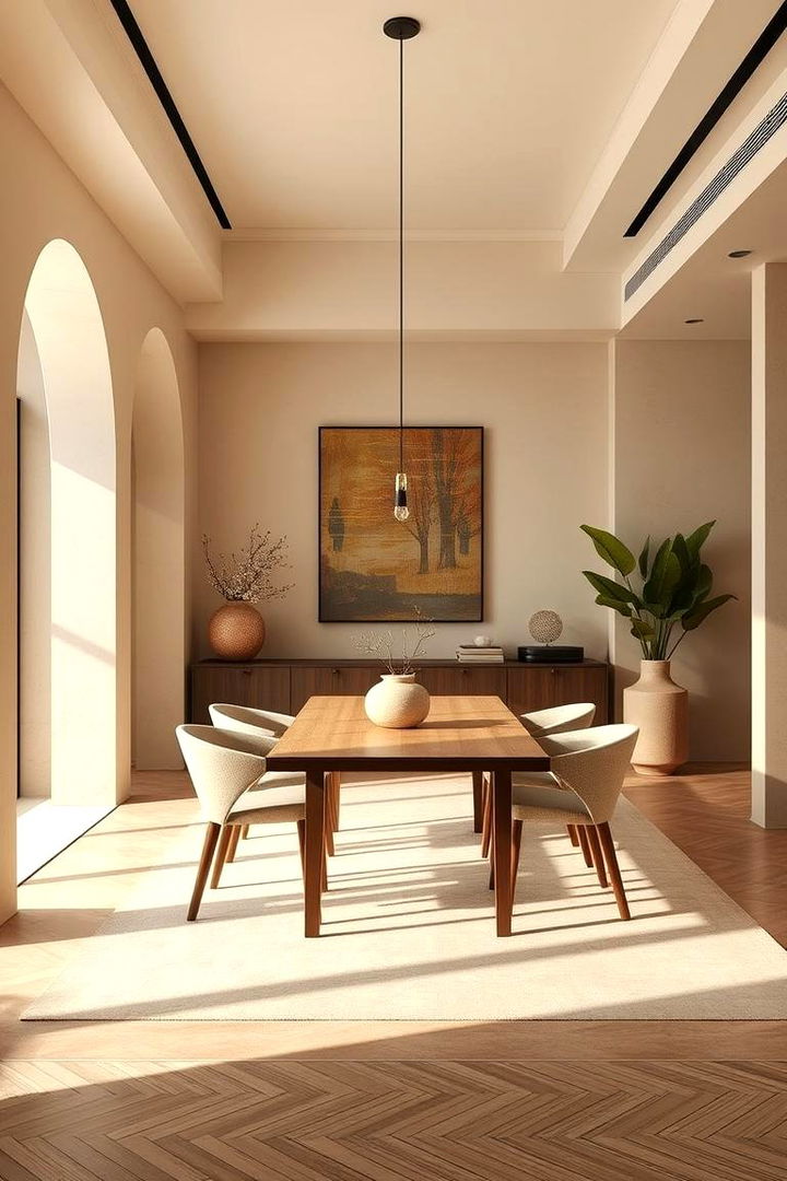 Warm Neutral Palette Harmony - 22 Craftsman Dining Room Ideas