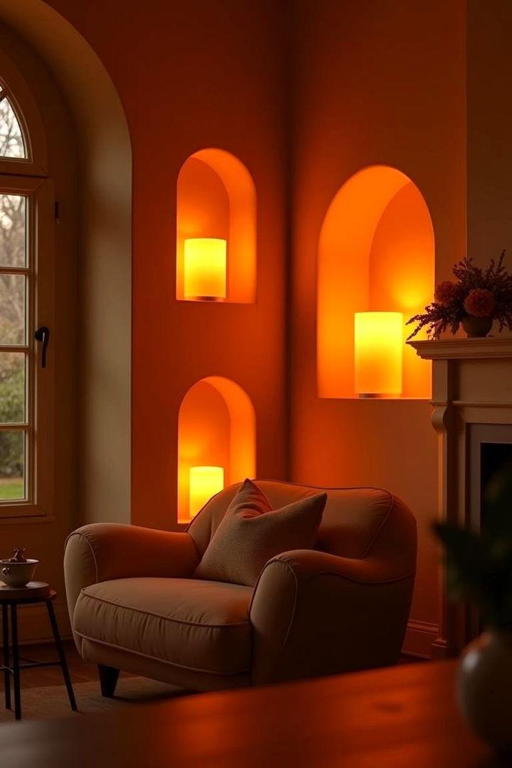Warm Orange Lighting Effects - 22 Orange Room Ideas