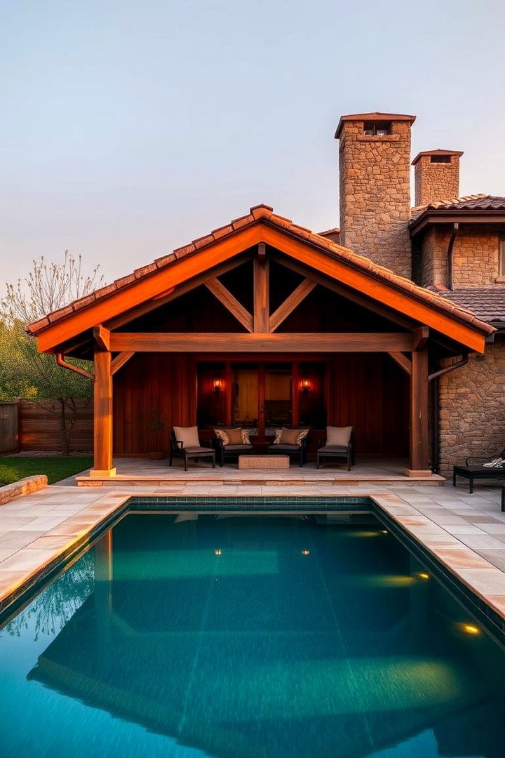 Warm Rustic Color Palettes - 22 Rustic Pool House Ideas