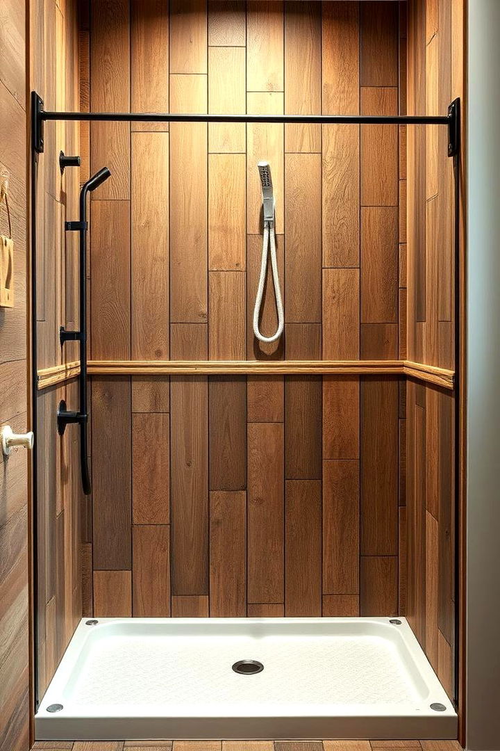 Warm Rustic Finish - 22 Half-wall Shower Ideas