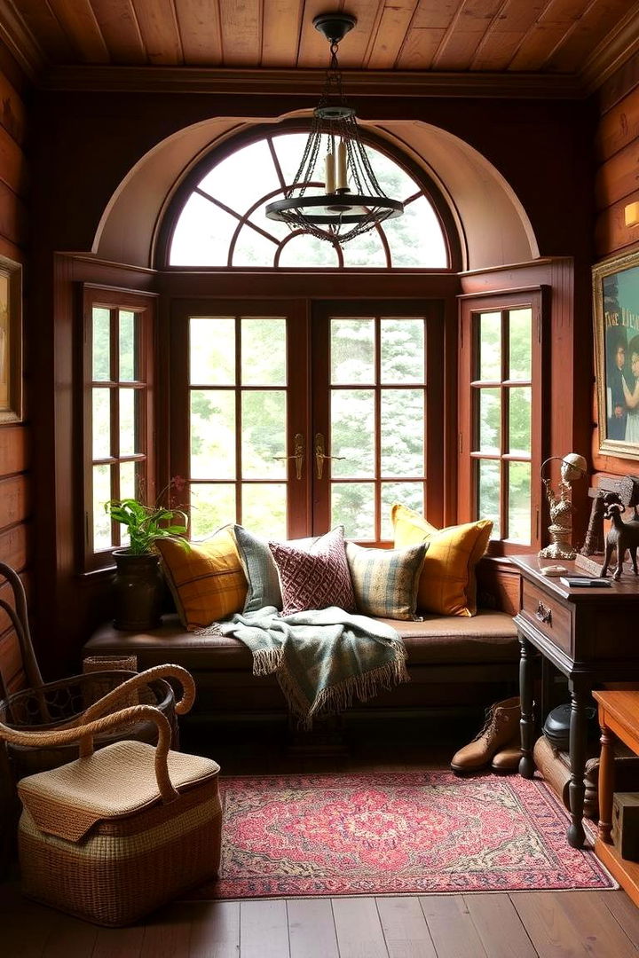 Warm Rustic Retreat - 22 Bay Window Ideas