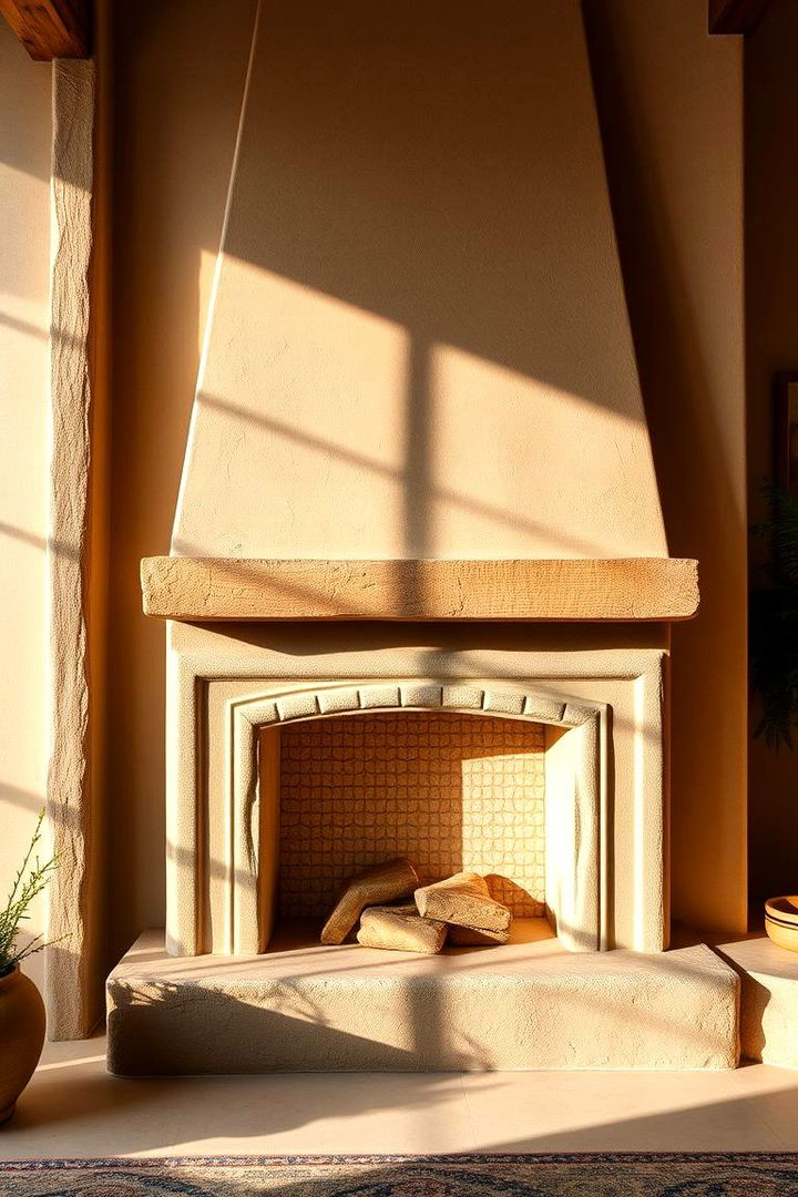 Warm Stucco Finishes - 22 Spanish Style Fireplace Ideas