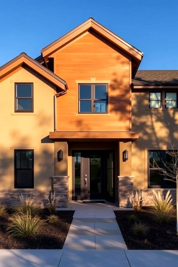 Warm Taupe Harmony - 22 Paint Colors for a Modern Black House With Cedar Accents