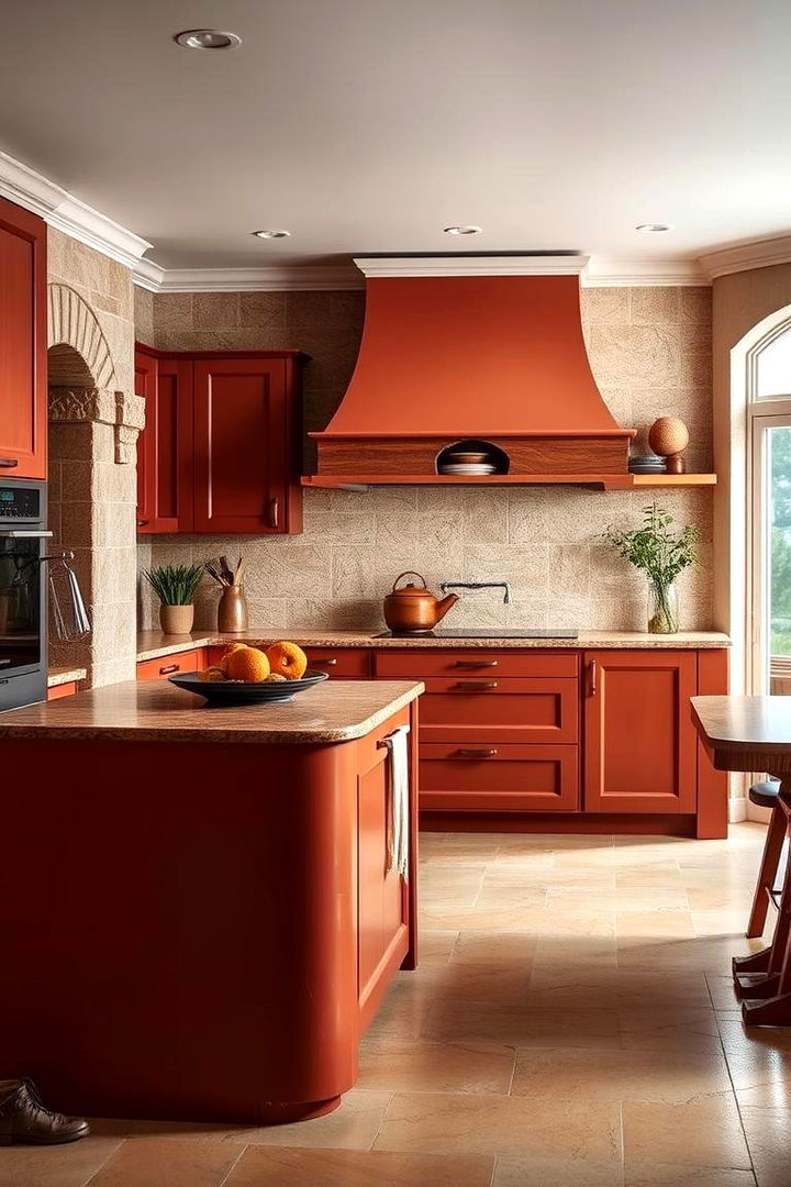 Warm Terracotta Appeal - 22 Kitchen Island Color Ideas