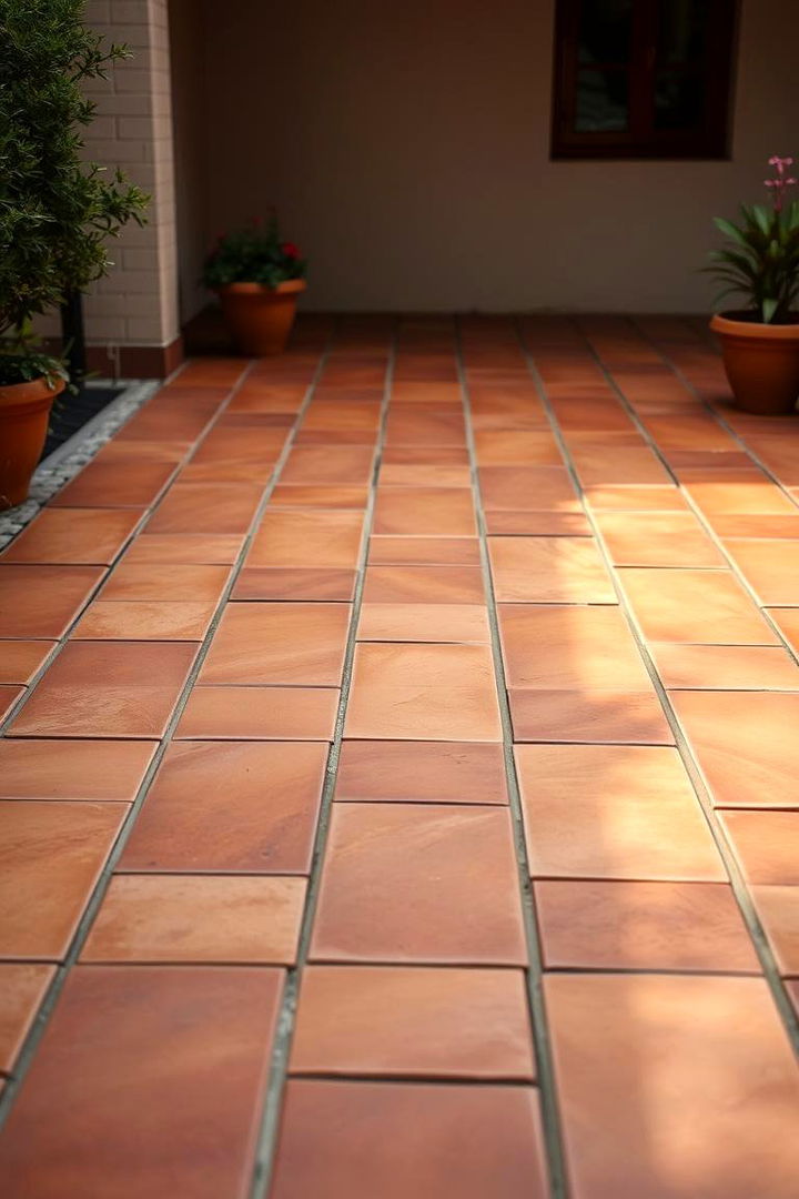 Warm Terracotta Tiles - 22 Patio Flooring Ideas