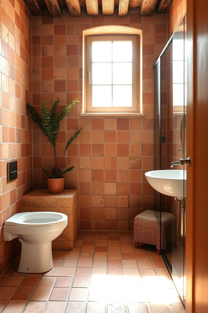 Warm Terracotta - 22 Bathroom Tile Ideas