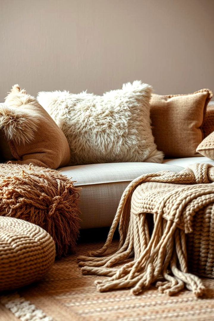 Warm Textural Elements - 22 Simple Living Room Ideas