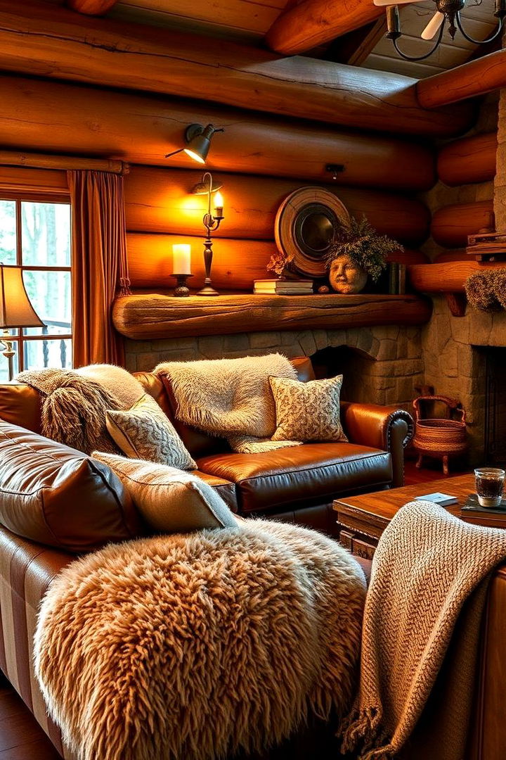 Warm Textured Fabrics - 22 Cabin Living Room Ideas