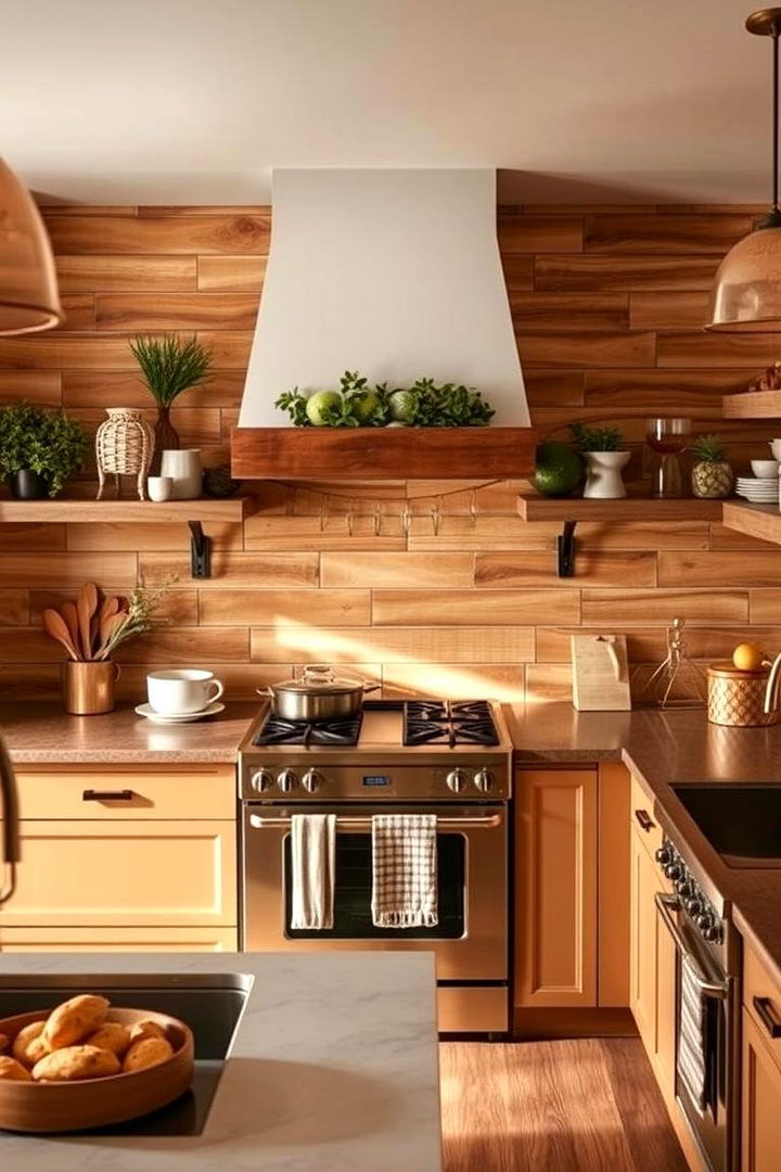 Warm Toned Shiplap - 22 Shiplap Backsplash Ideas for Your Kitchen