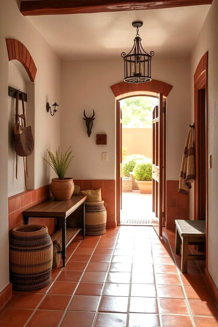 Warm Toned Terracotta Tiles for Mediterranean Flair - 22 Mudroom Tile Floor Ideas