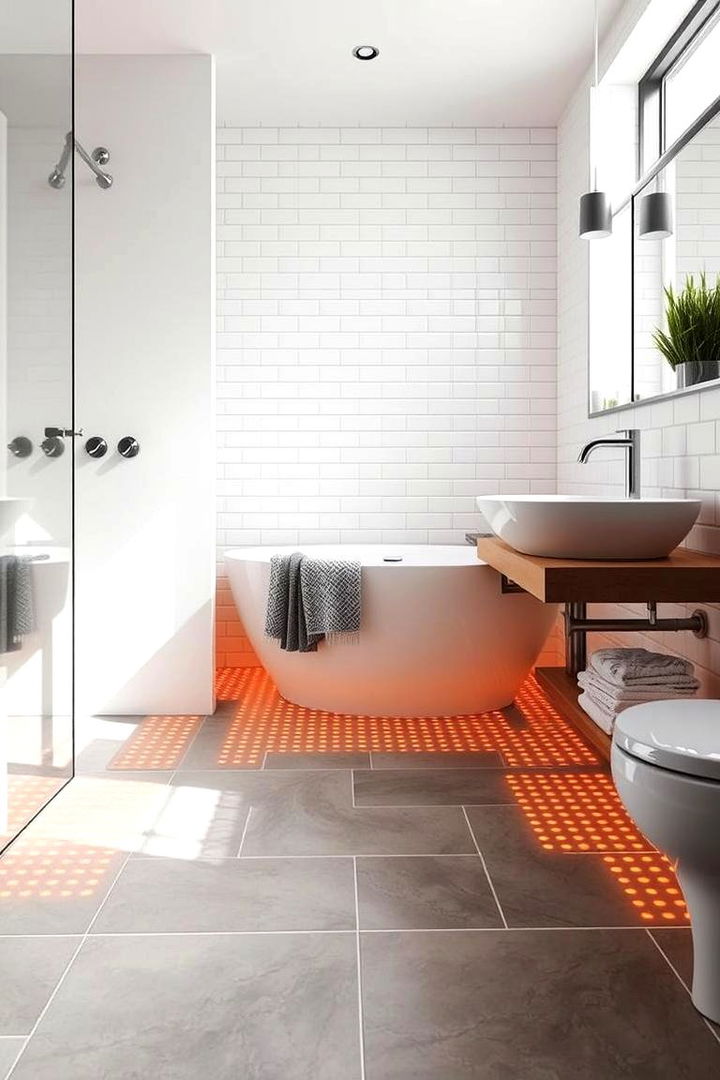 Warm Underfloor Heating for Cozy Comfort - 22 Scandinavian Bathroom Ideas