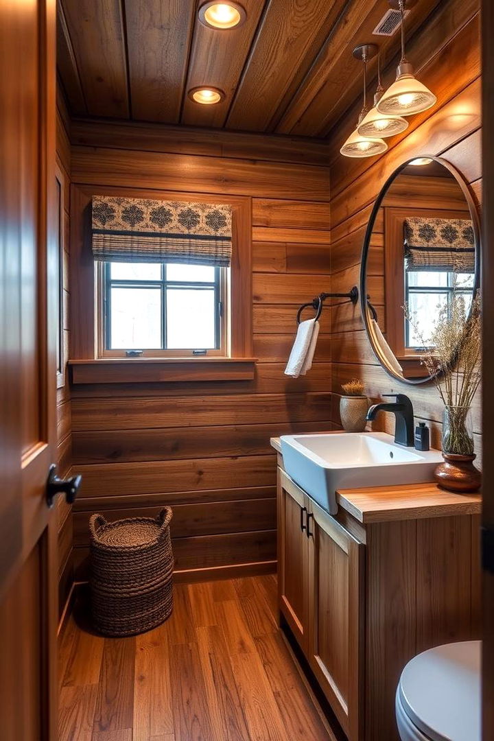 Warm Wood Accents - 22 Bathroom Cabinet Color Ideas