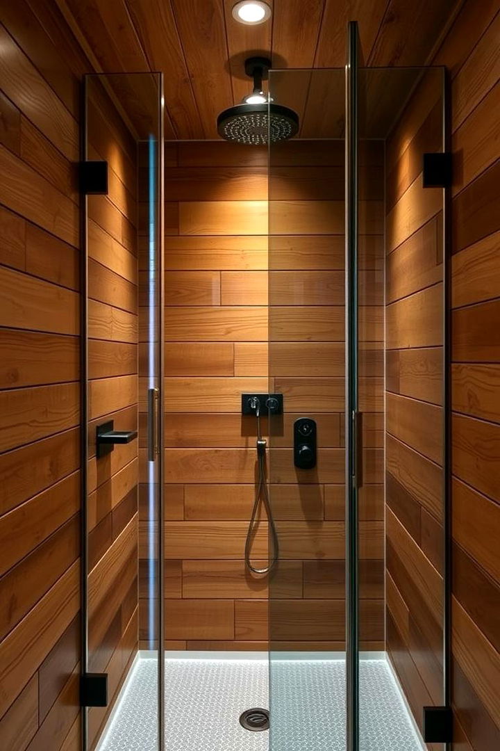 Warm Wood Accents - 22 Luxury Shower Ideas