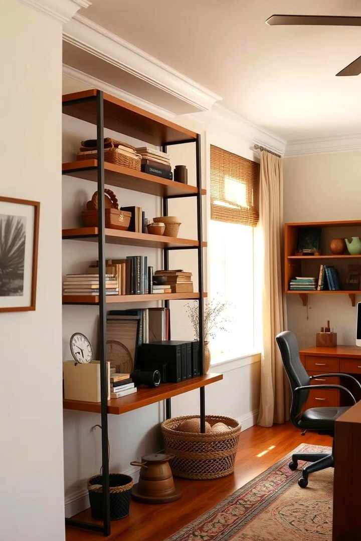 Warm Wooden Accents - 22 Home Office Background Ideas