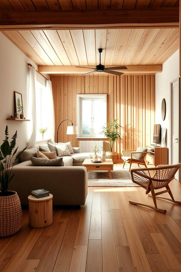 Warm Wooden Accents - 22 Scandinavian Living Room Ideas