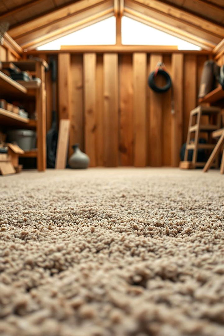 Warm Workshop Carpeting Option - 22 Shed Floor Ideas