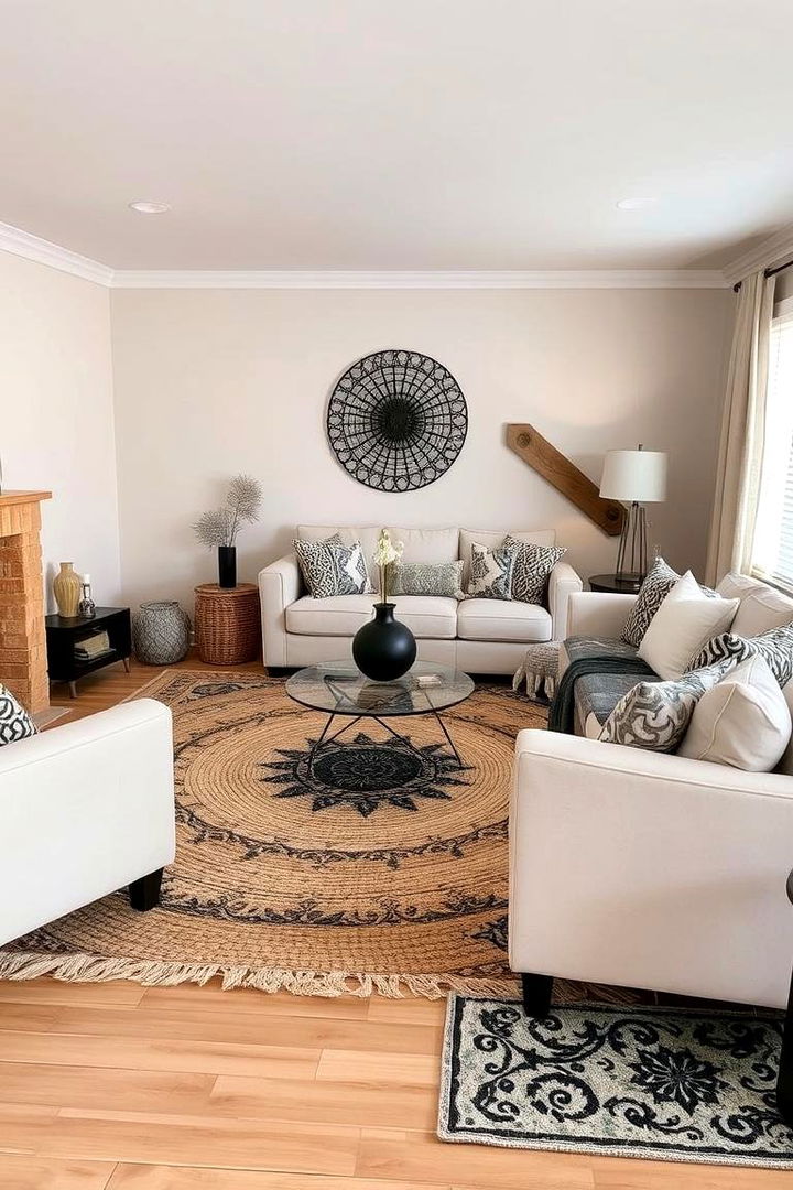 Warm Woven Textures - 22 Black and Beige Living Room Ideas