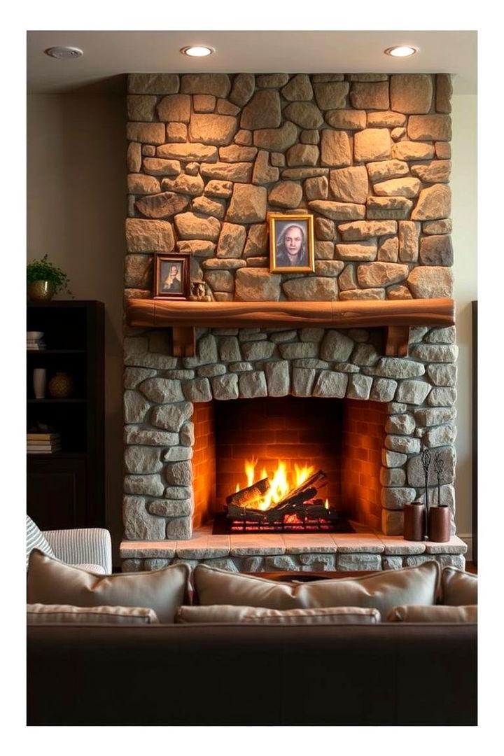 Warm and Inviting Ambiance - 22 Floor-to-Ceiling Stone Fireplace Ideas