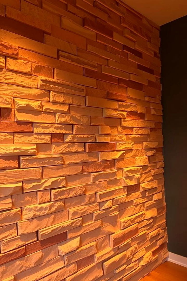 Warm and Inviting Faux Stone Blaze Walls - 22 Faux Stone Fireplace Ideas
