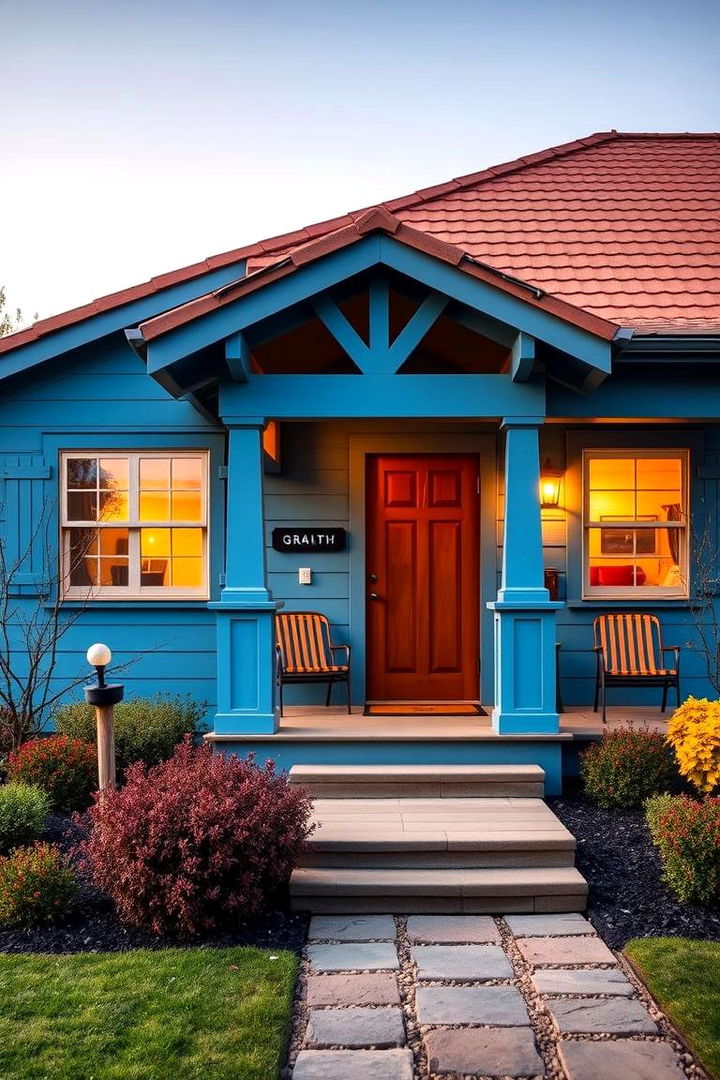 Warm and Inviting Retreat - 22 blue exterior home with a brown roof ideas