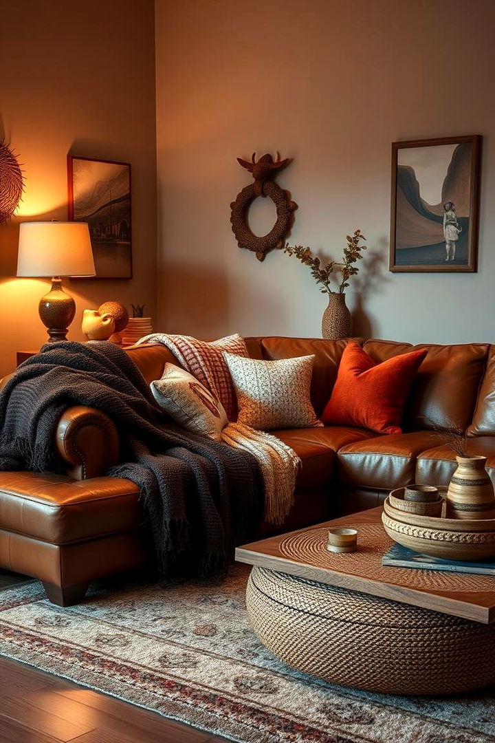 Warm and Inviting - 22 Brown Leather Couch Living Room Ideas