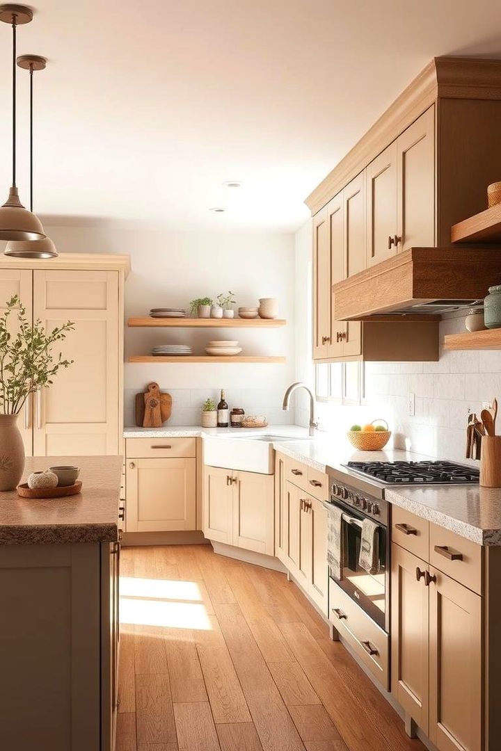 Warm and Natural Materials - 22 Kitchens With Beige Kitchen Cabinets