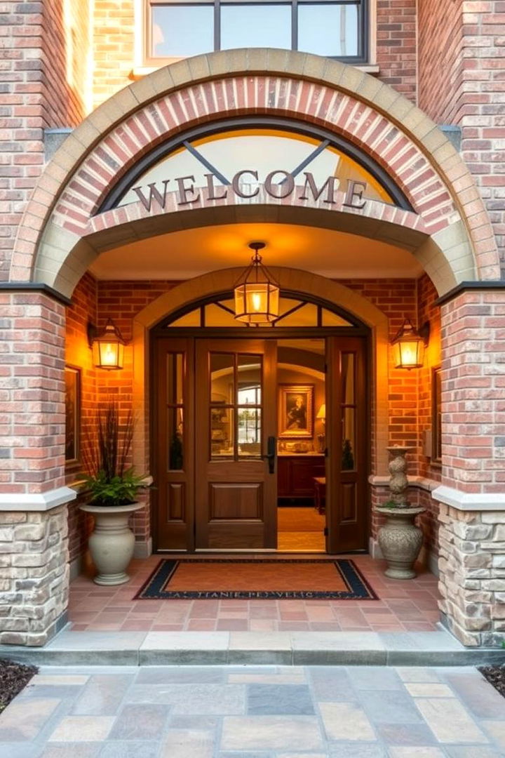 Warm and Welcoming Entrances - 22 Brick Houses With Stone Accents