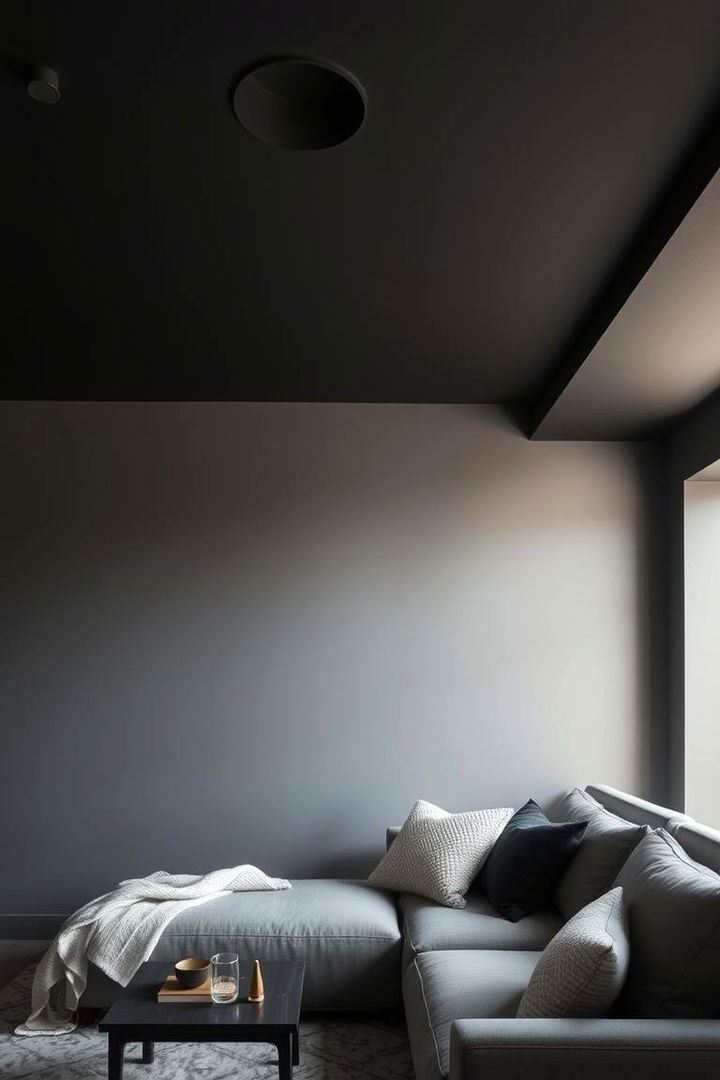 Warmth Through Contrast - 22 Black Ceiling With Grey Walls