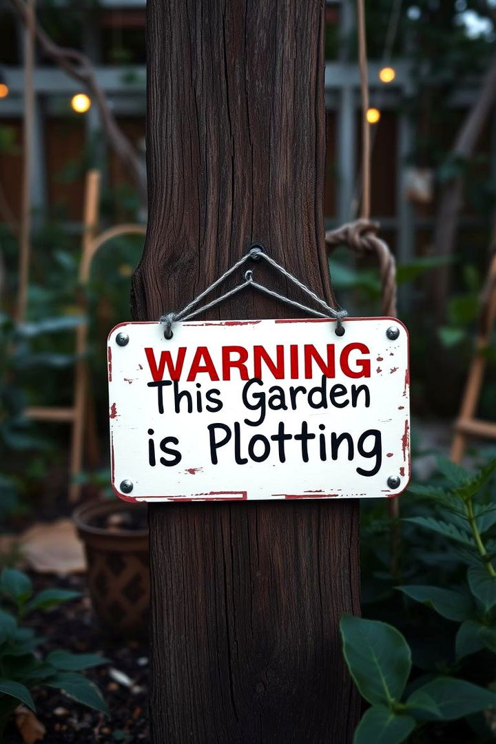 Warning This Garden is Plotting - 22 Funny Garden Sign Ideas