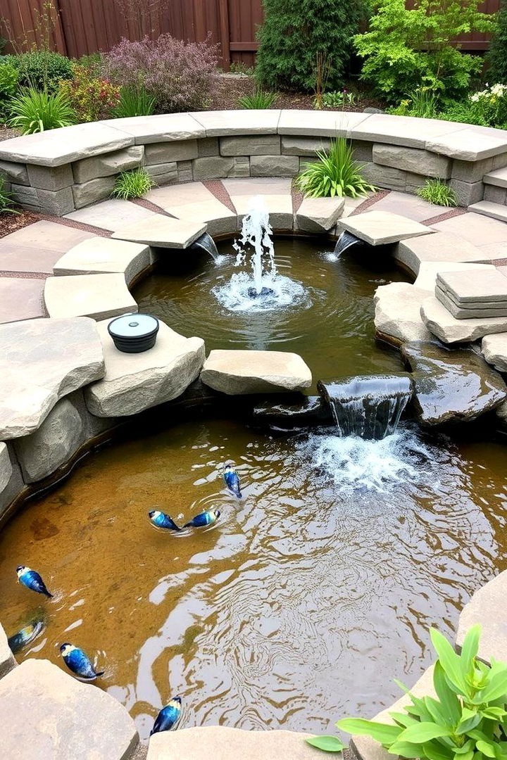 Water Feature Deck - 22 Ground Level Deck Ideas