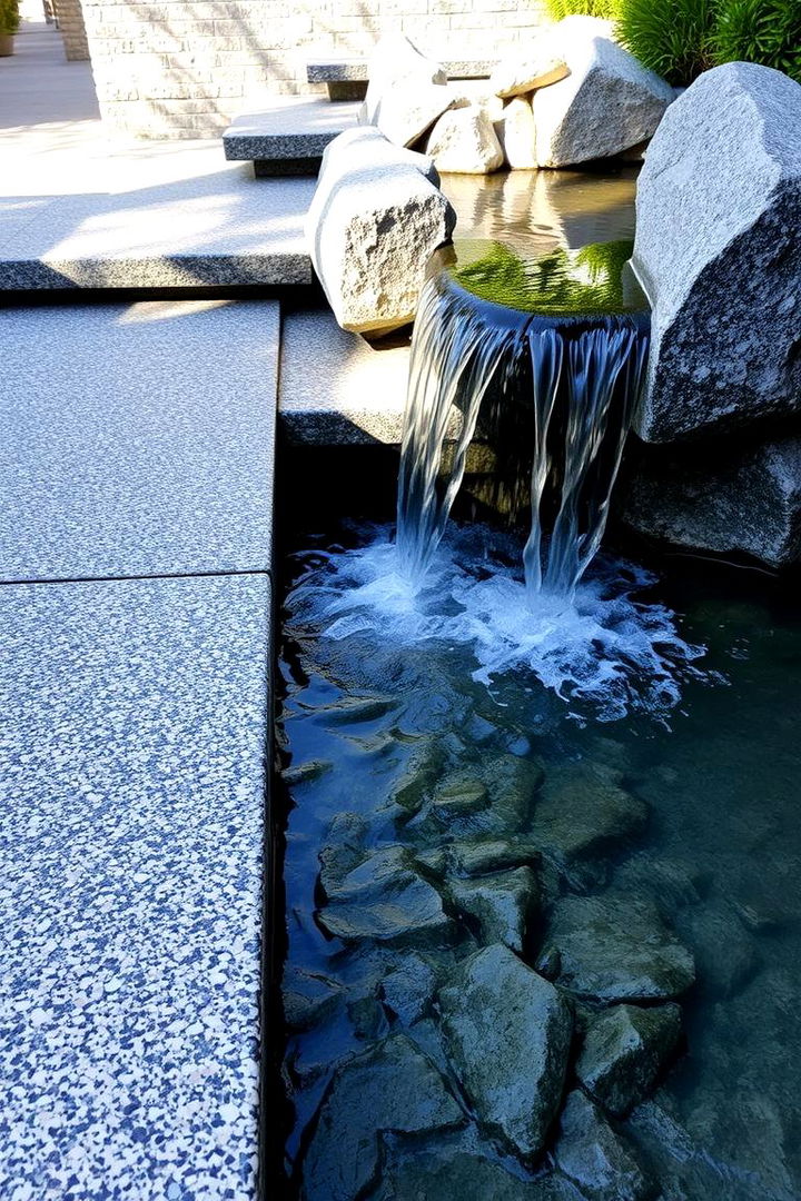 Water Feature Emphasis Walkway - 22 Granite Walkway Ideas