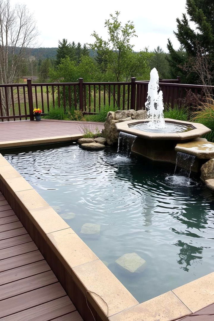 Water Feature Enhanced Deck - 22 Large Deck Ideas