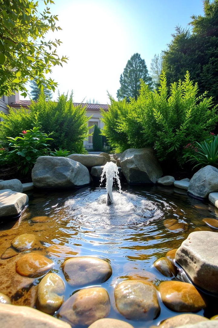 Water Feature Focal Point - 22 Small Front Yard Landscaping Ideas