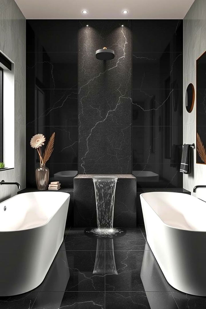 Water Feature Focus - 22 Black and Grey Bathroom Ideas