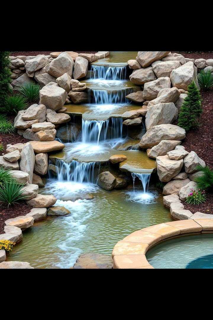 Water Feature Integration - 22 Hot Tub Landscaping Ideas