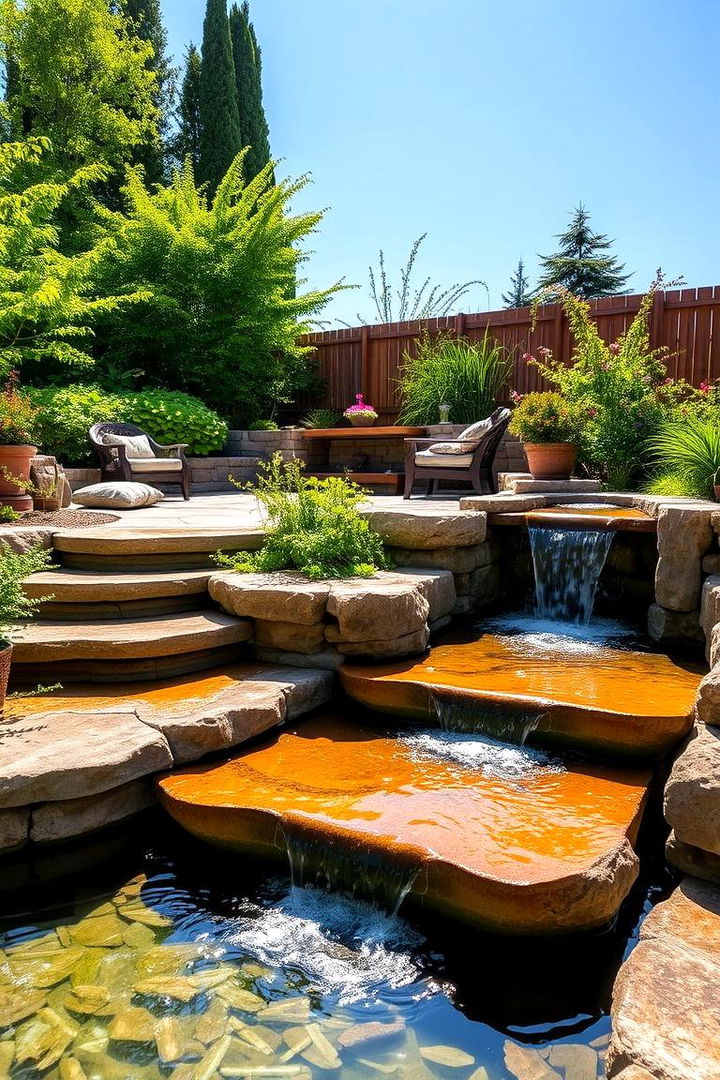 Water Feature Integration - 22 Patio Steps Ideas