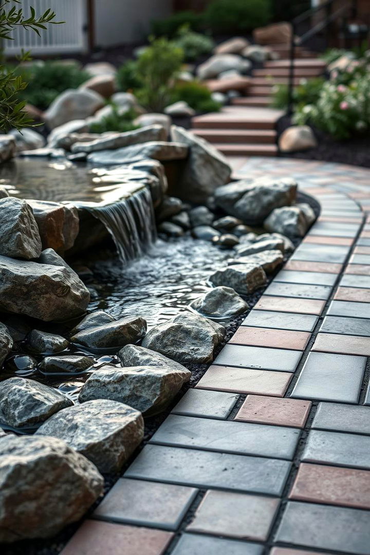 Water Feature Integration - 22 Paver Walkway Ideas