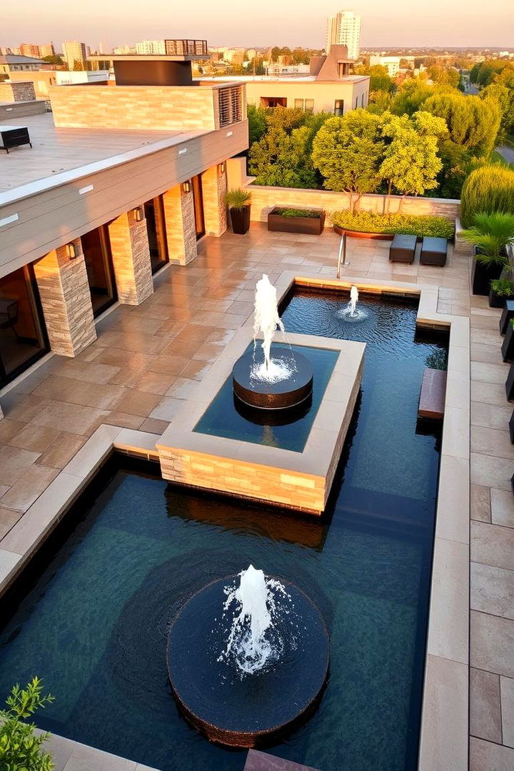 Water Feature Integration - 22 Rooftop Deck Ideas