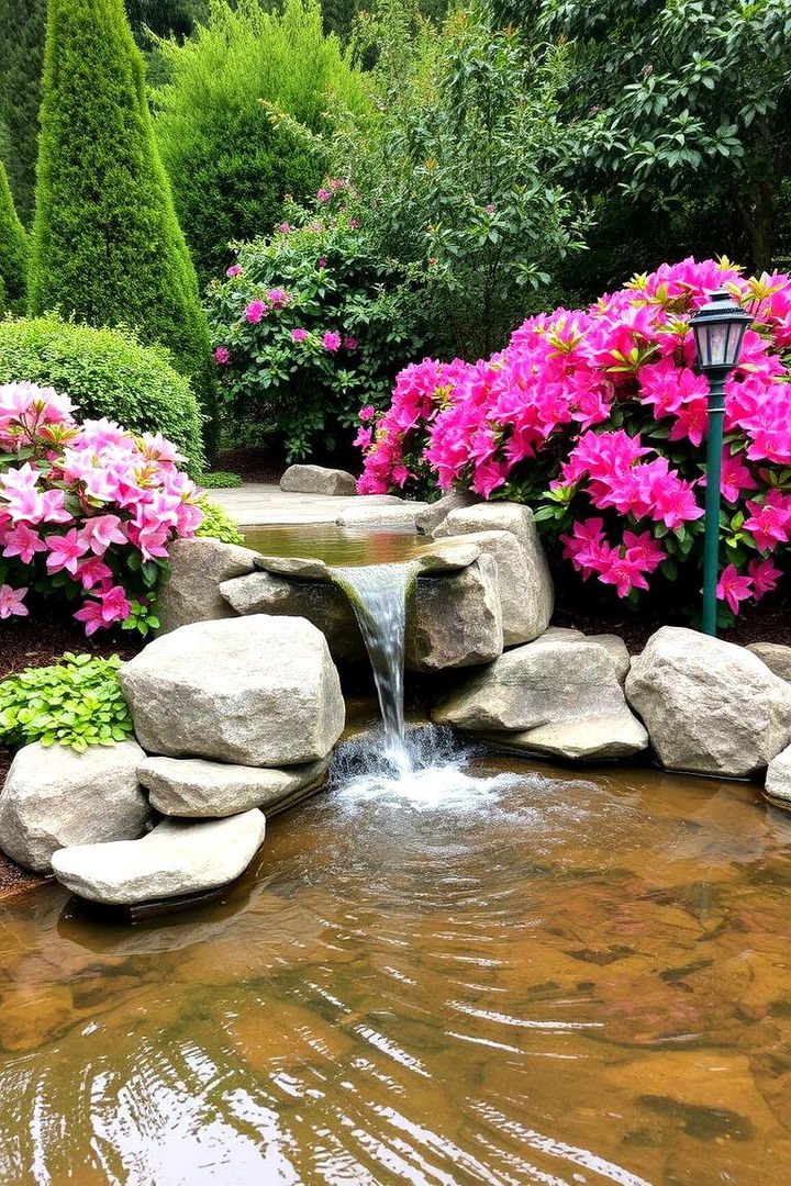 Water Feature Integration with Azaleas - 22 Azalea Garden Ideas