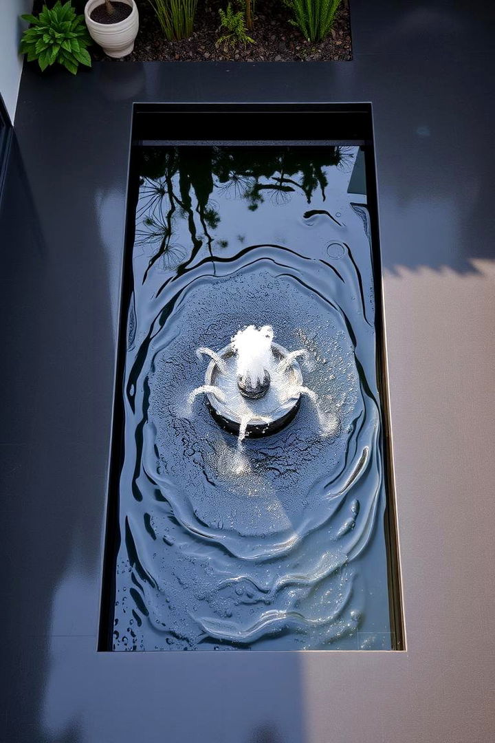 Water Feature Integration - 22 black concrete patio ideas