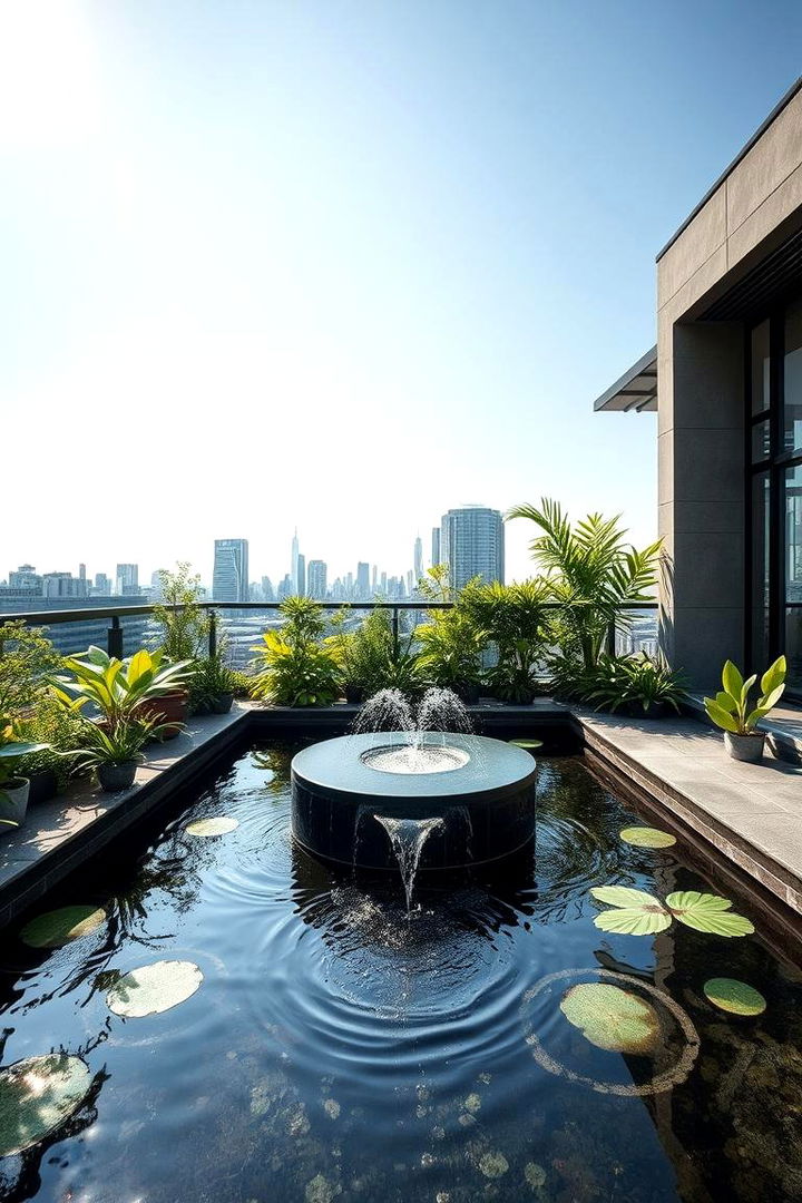 Water Feature Serenity - 22 Rooftop Garden Ideas