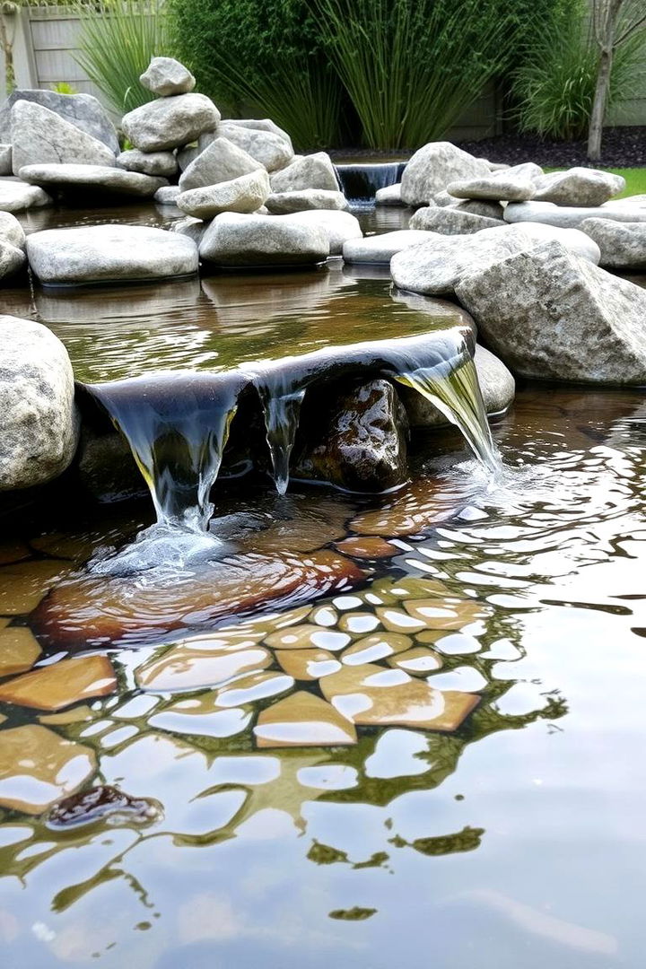 Water Feature and Stone Integration - 22 Stone Garden Ideas