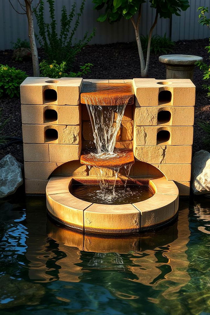 Water Feature - 22 Cinder Block Garden Ideas