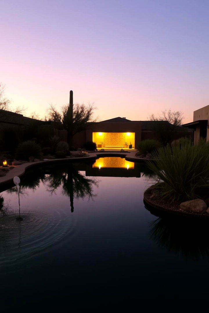 Water Features Creating Oasis Effects - 22 Desert Landscape Ideas